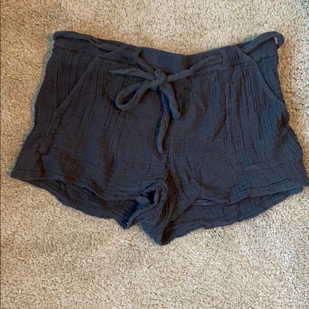 Aerie dark gray linen shorts